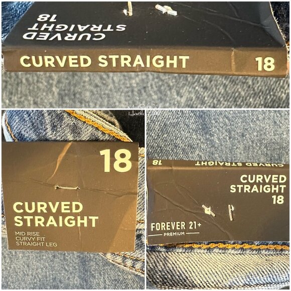 Forever 21 NWT Mid Rise Curvy Fit Straight Leg Jeans Size 18 - Picture 7 of 8